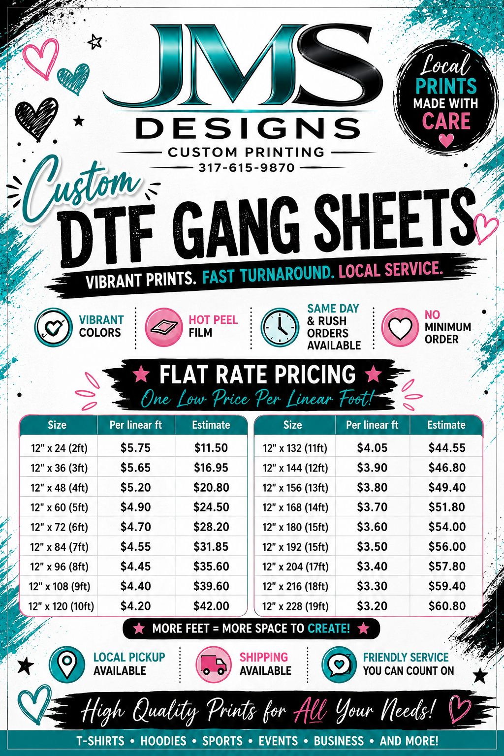 Custom DTF Gang Sheet Printing